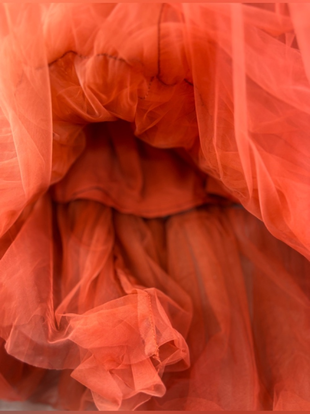 Vici M Strapless Formal Lace Bust Tiered Tulle Maxi Dress in Rusty Rose - Picture 5 of 9